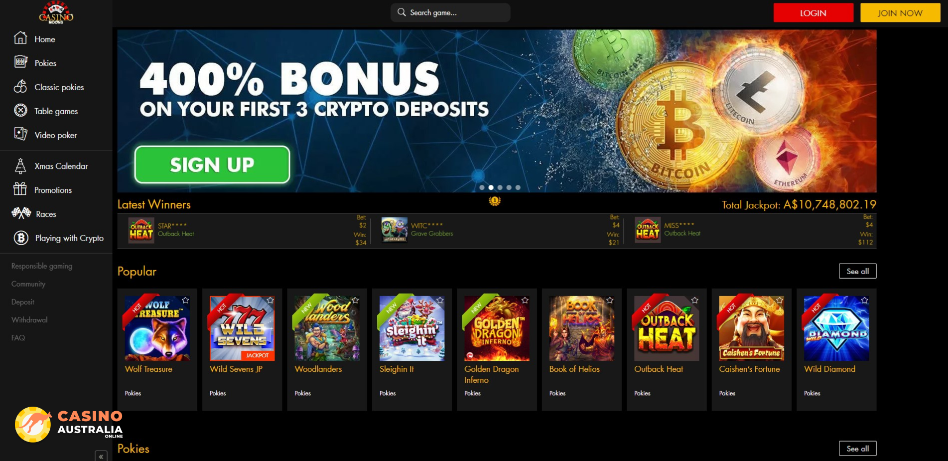 Casino Moons Australia 2024 Review