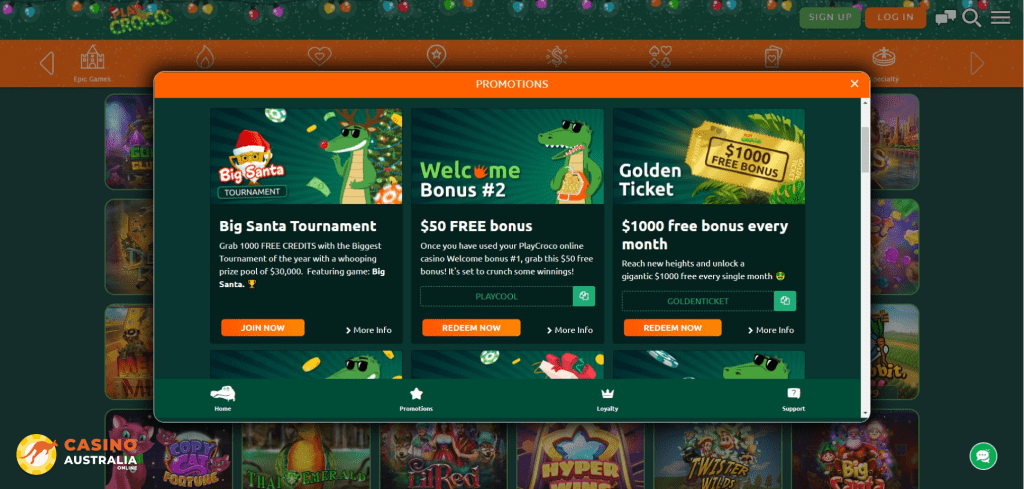 PlayCroco Casino Promotions Australia