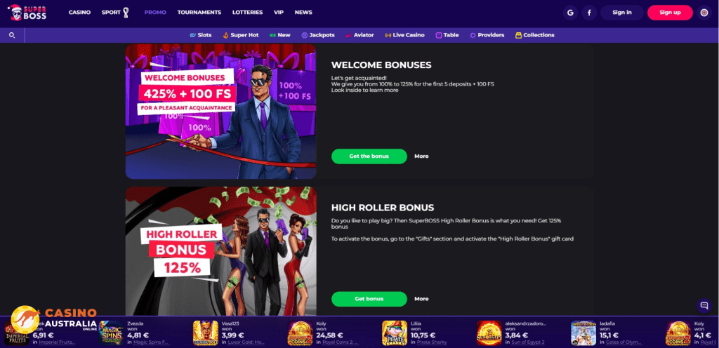 SuperBoss Casino Promotions Australia