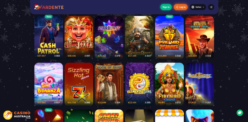 Ardente Casino Games Australia