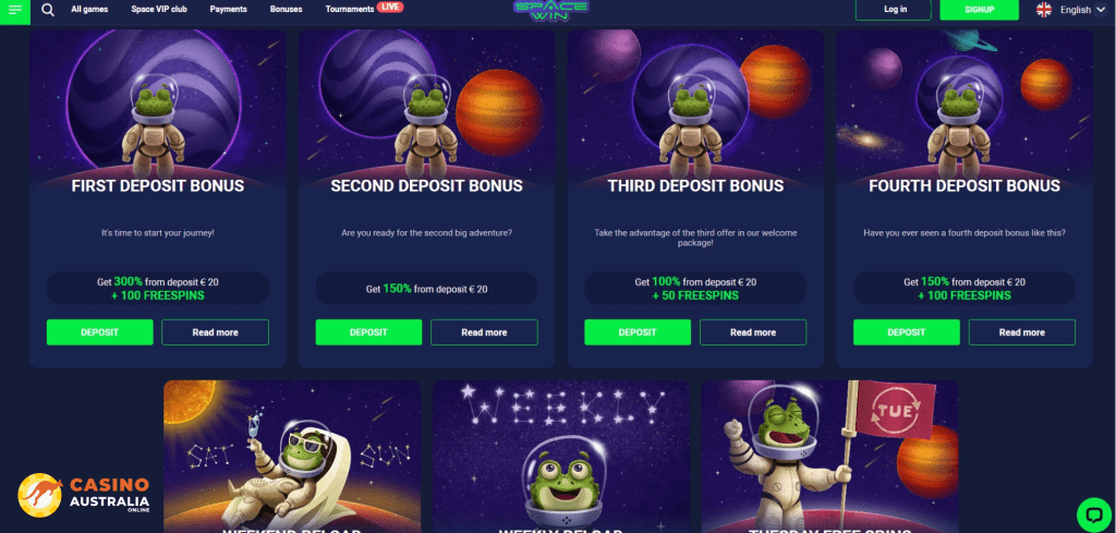 SpaceWin Casino Promotions Australia