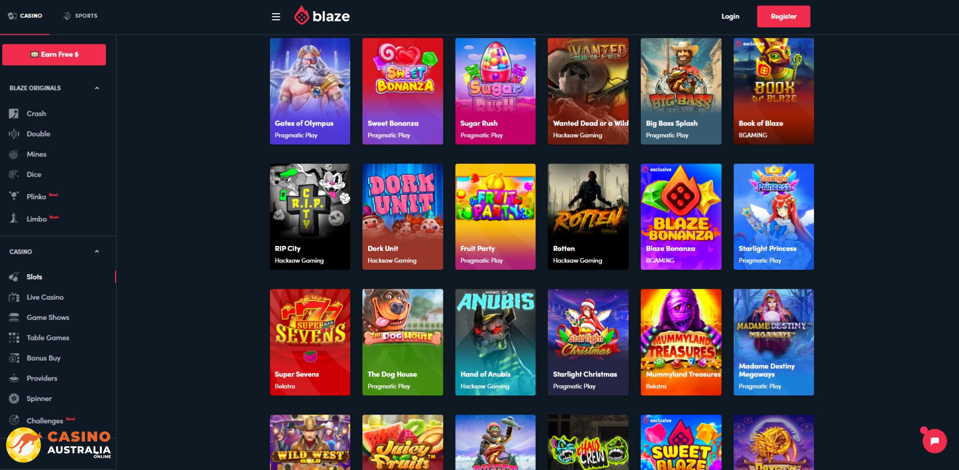 Blaze Casino Games Australia