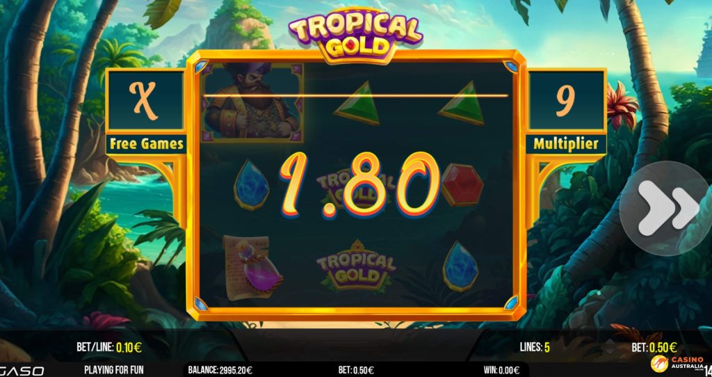 Tropical Gold Free Play Bonus Feature Spins Australia Review