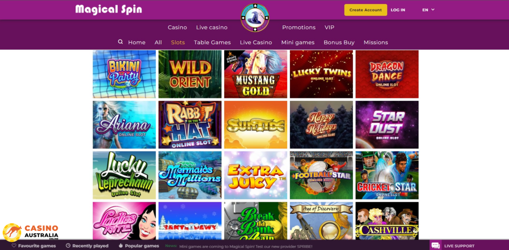 Magical Spin Casino Games Australia
