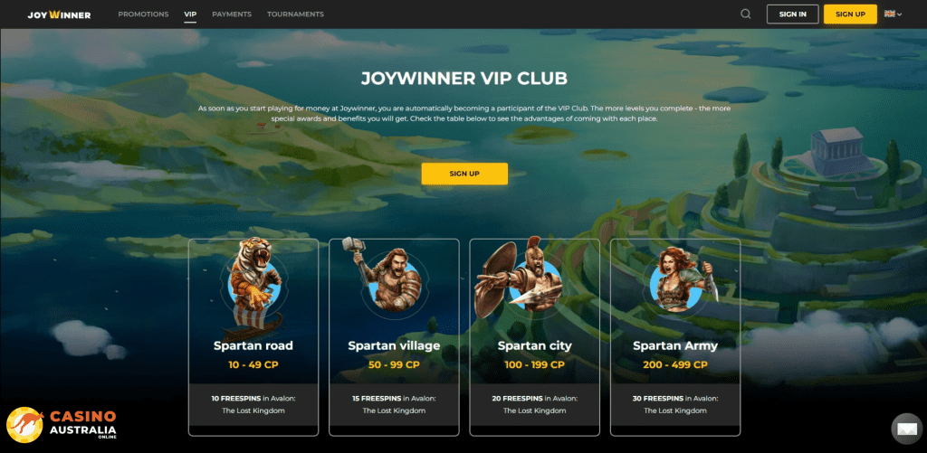 Vip Program at JoyWinner Casino Australia