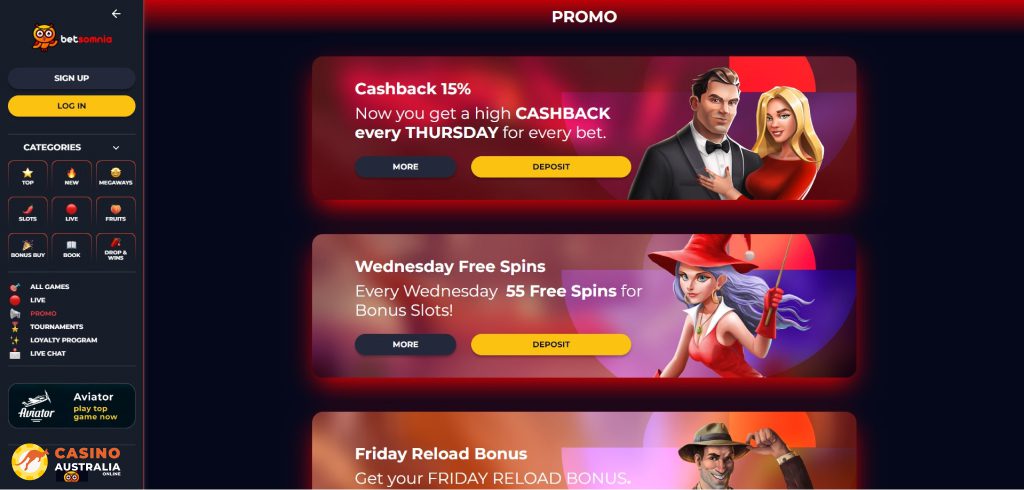 Betsomnia Casino Promotions Australia