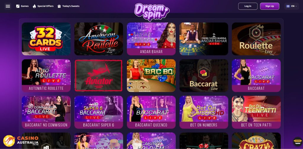 DreamSpin Casino Live Games Australia
