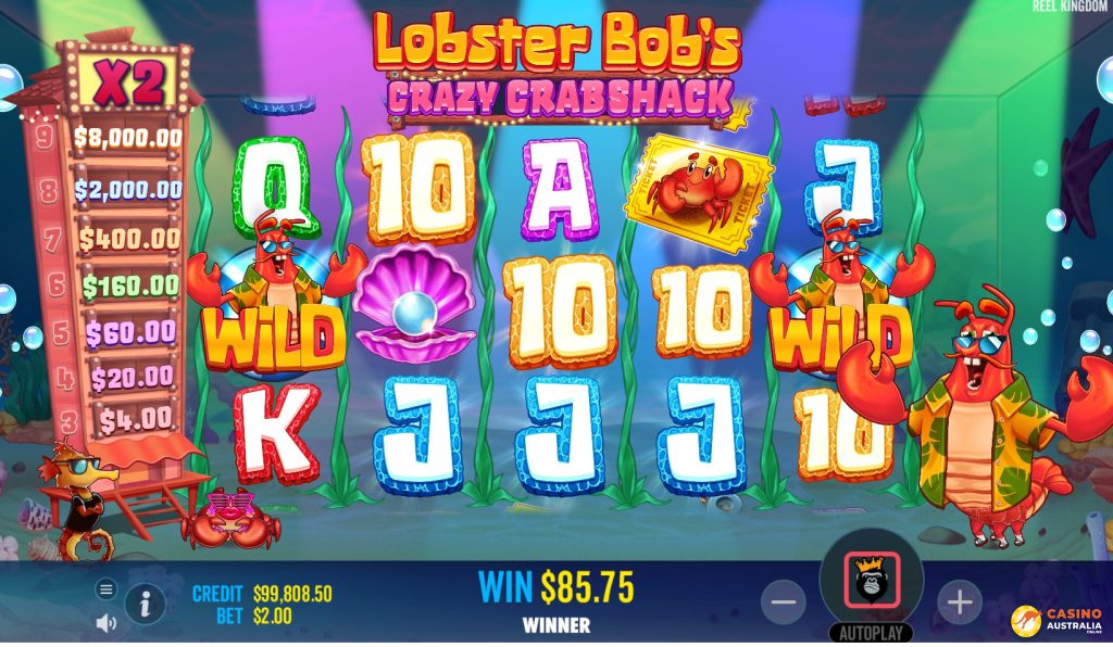 Lobster Bob's Crazy Crab Free Play Bonus Feature Spins Australia Review