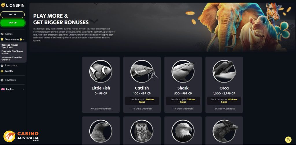 Vip Program at LionSpin Casino Australia