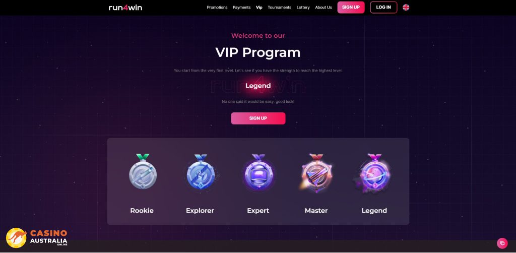 Vip Program at Run4Win Casino Australia