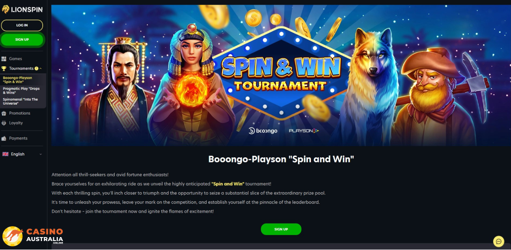 Weekly Tournaments at LionSpin Casino Australia