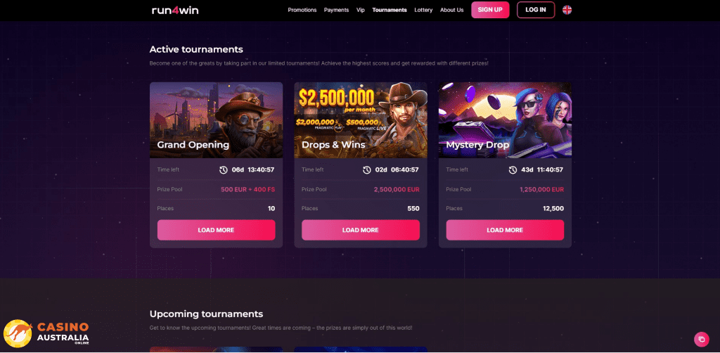 Weekly Tournaments at Run4Win Casino Australia