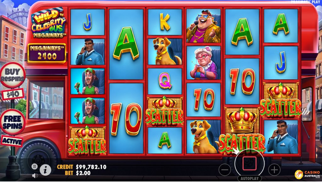 Wild Celebrity Bus Megaways Free Play Scatters Wins Australia Review
