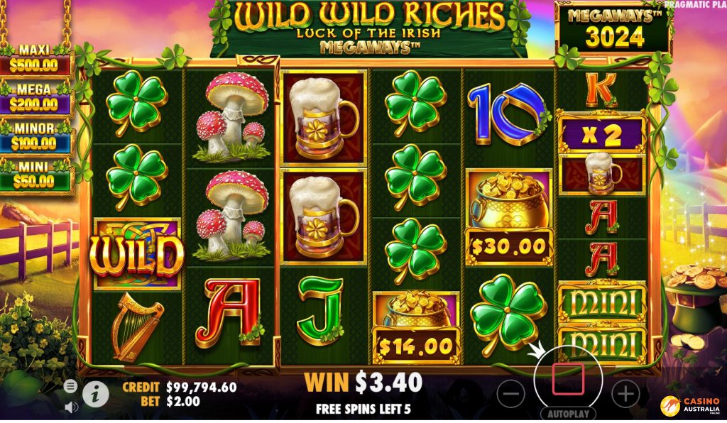 Wild Wild Riches Megaways Free Play Bonus Feature Spins Australia Review