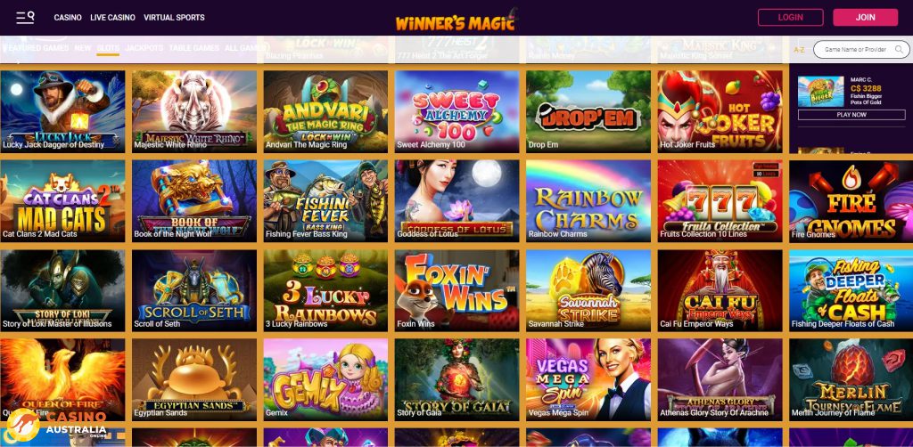 Winner's Magic Casino Games Australia