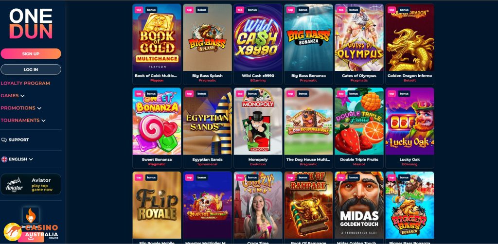OneDun Casino Games Australia