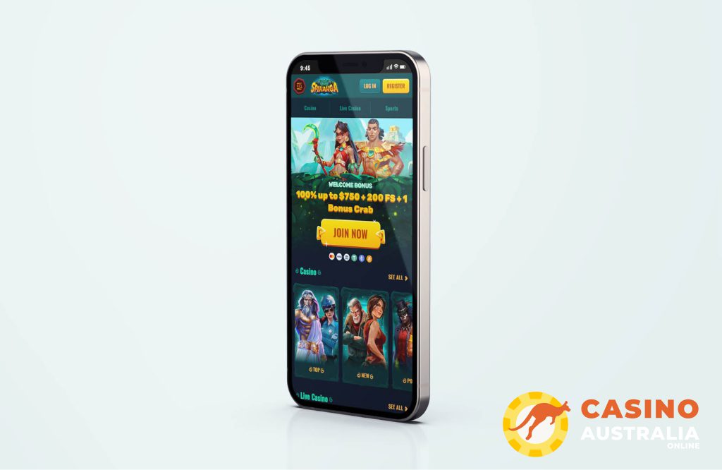 Spinaga Casino Mobile Version